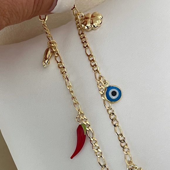 18k Gold Filled Charms Anklet - Picture 4 of 7